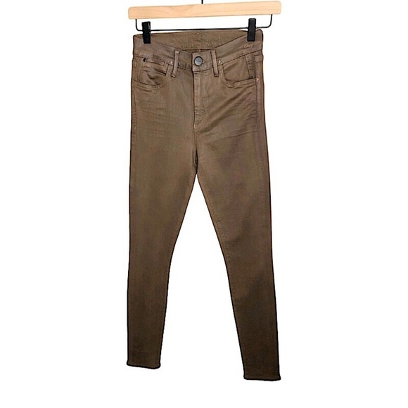 Goldsign Brigette Skinny Coated Jeans Brown Size: 25 - Picture 1 of 16